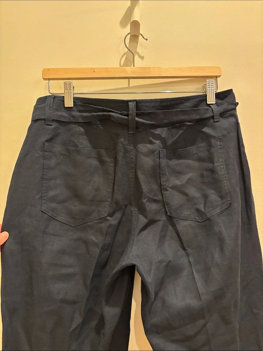 Banana Republic Women’s Trousers Martin Linen Blend Navy Size 10